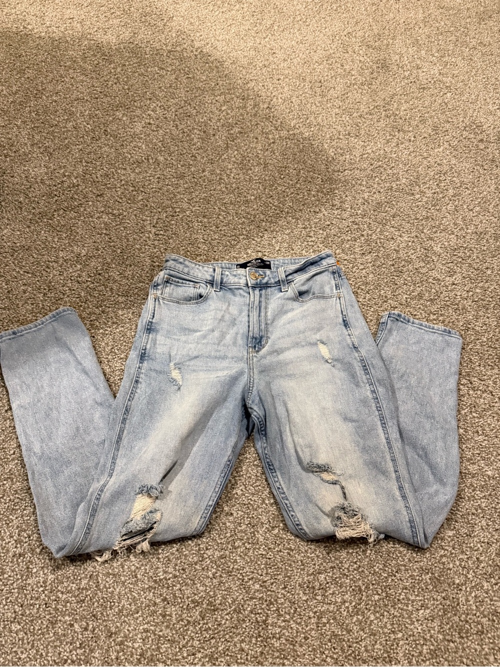 Hollister Light Wash Distressed Boyfriend Jeans